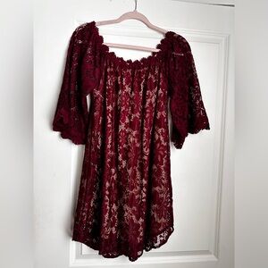 Burgundy Lace Dress